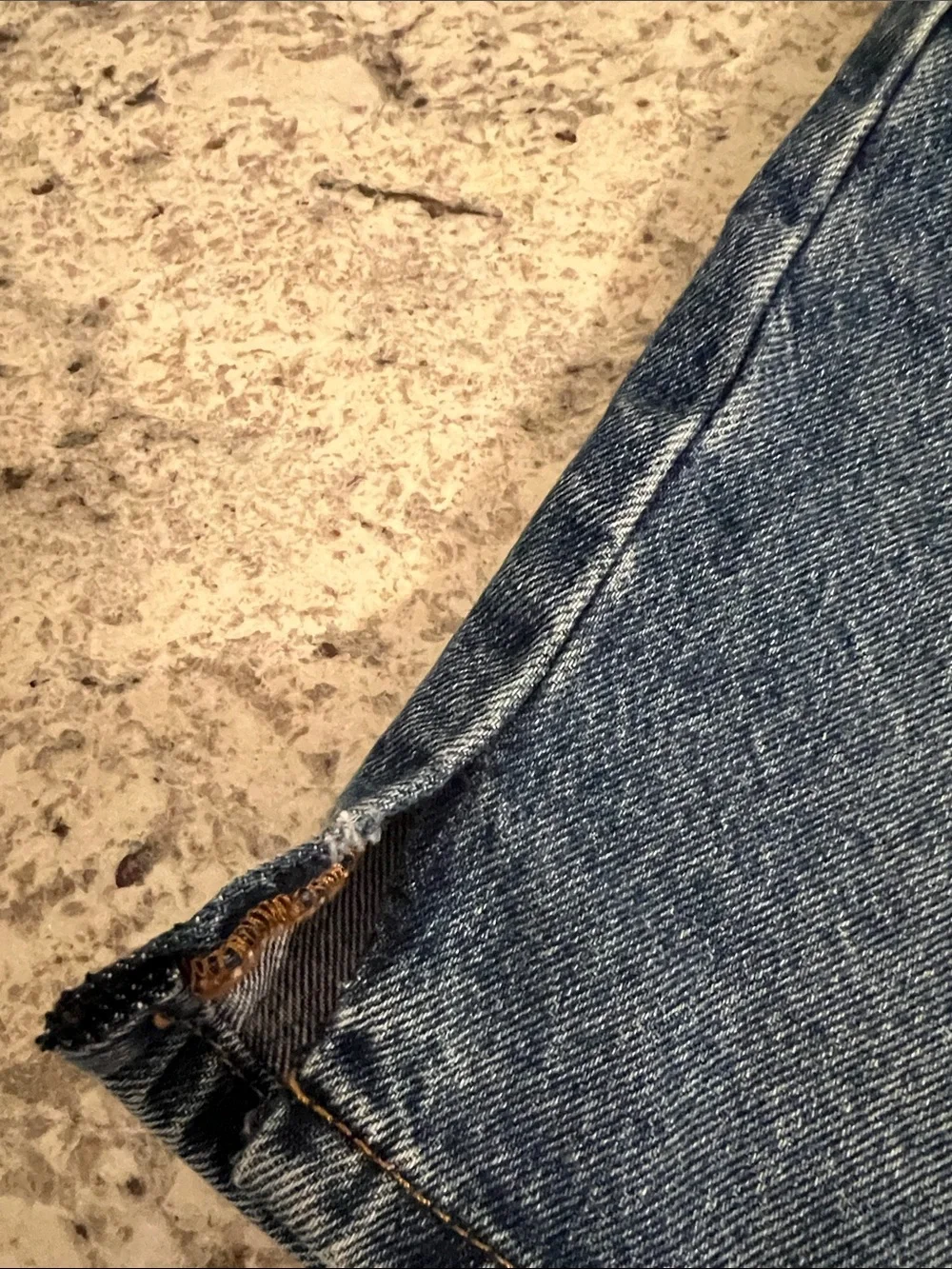 Levi's Blue High-Rise Denim Shorts button fly